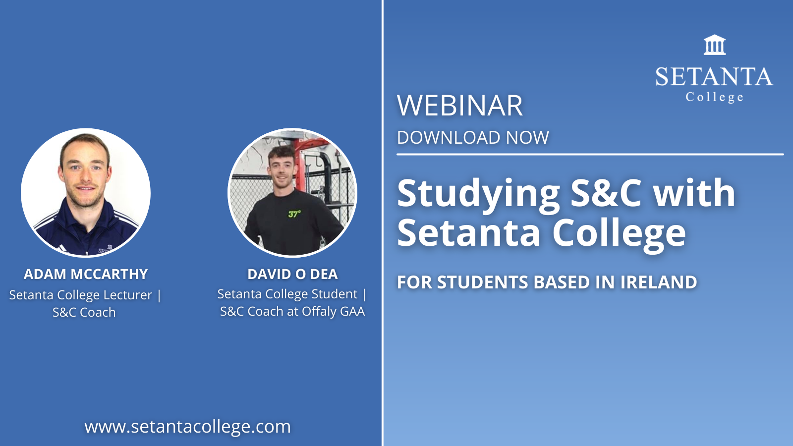 Studying S&C with Setanta | For Students in Ireland